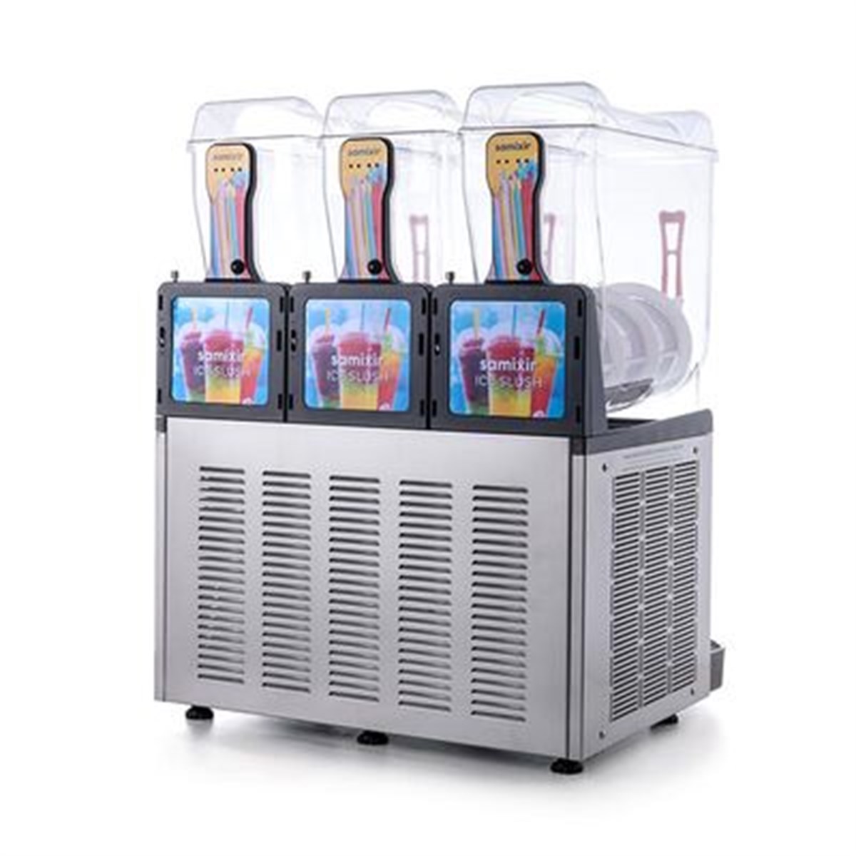 Samixir Slush Triple Allure Granita ve Meyve Suyu Dispenseri, 12+12+12 L, Inox