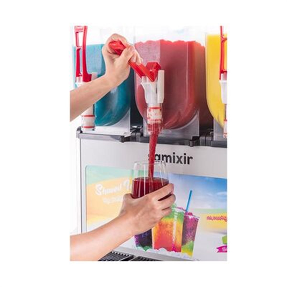 Samixir Slush Triple Allure Granita ve Meyve Suyu Dispenseri, 12+12+12 L, Inox