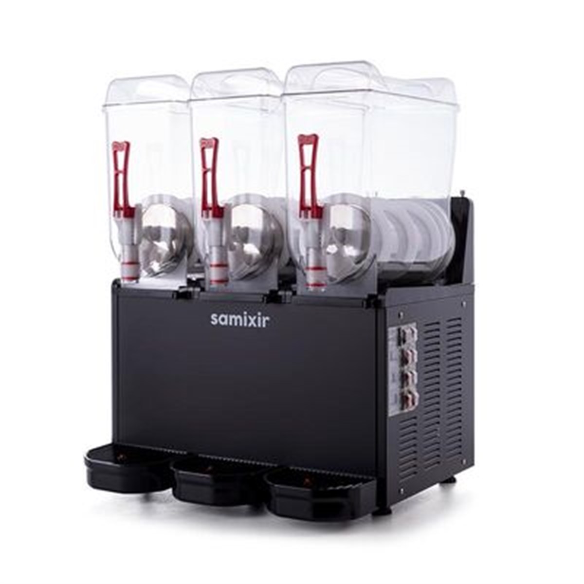 Samixir Slush Triple Granita ve Meyve Suyu Dispenseri, 12+12+12 L, Siyah