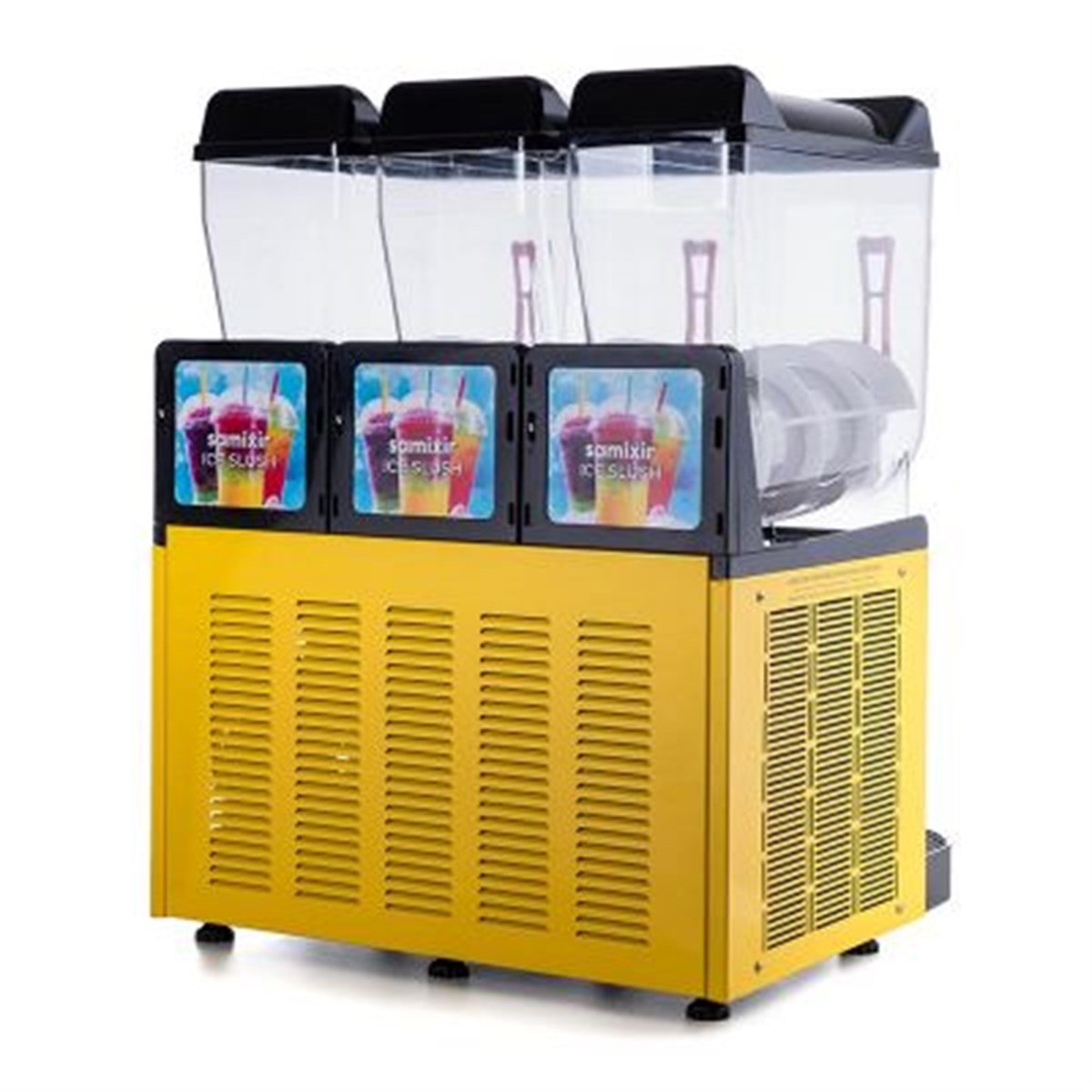 Samixir Slush Triple Granita ve Meyve Suyu Dispenseri, 12+12+12 L, Sarı