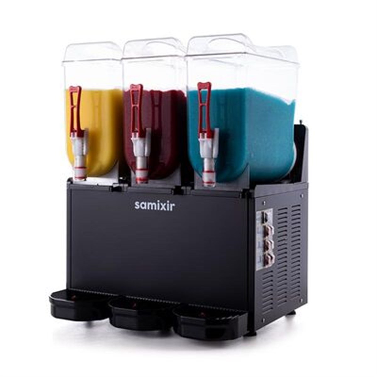 Samixir Slush Triple Granita ve Meyve Suyu Dispenseri, 12+12+12 L, Siyah