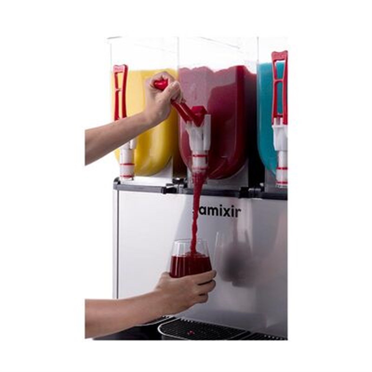 Samixir Slush Triple Granita ve Meyve Suyu Dispenseri, 12+12+12 L, Inox
