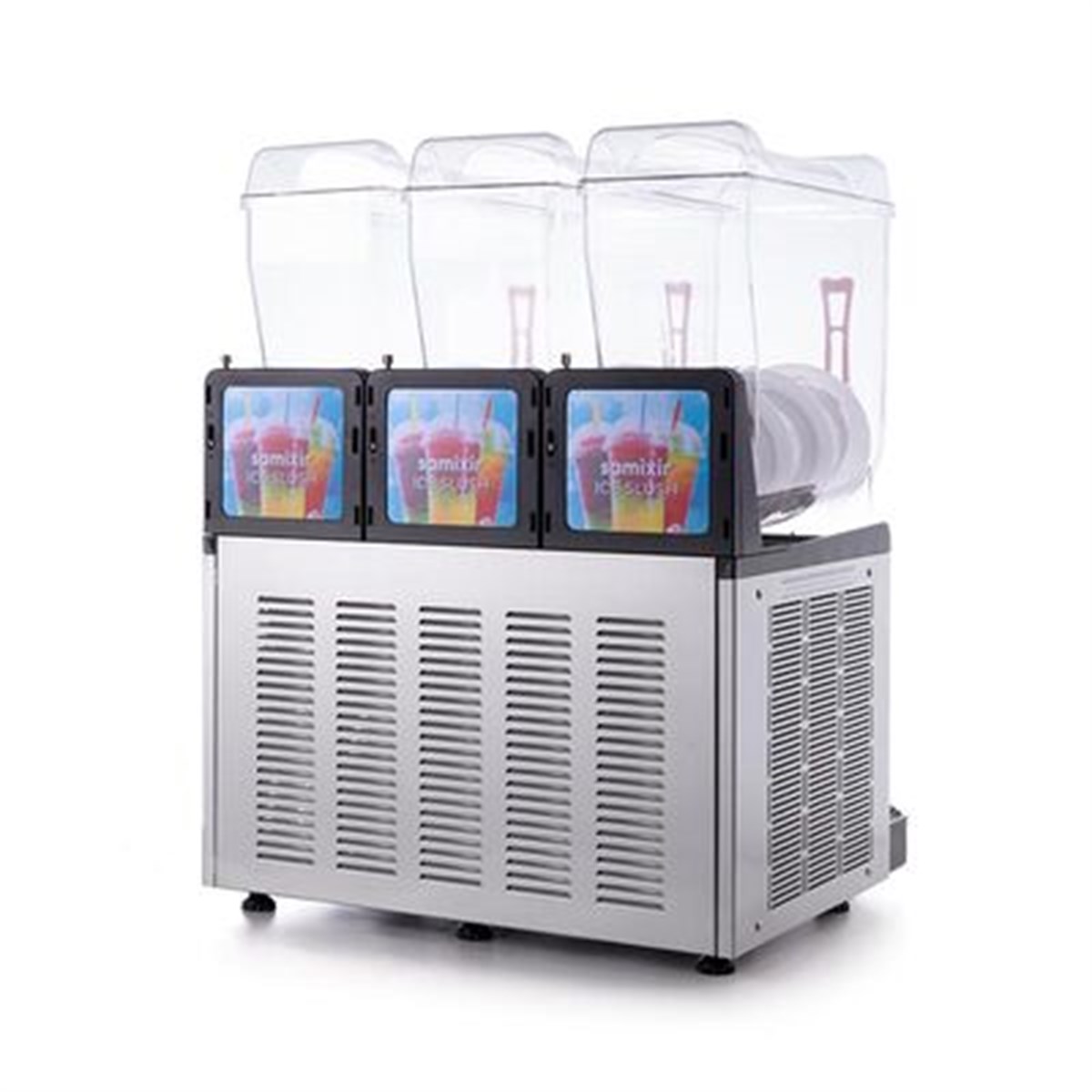Samixir Slush Triple Granita ve Meyve Suyu Dispenseri, 12+12+12 L, Inox