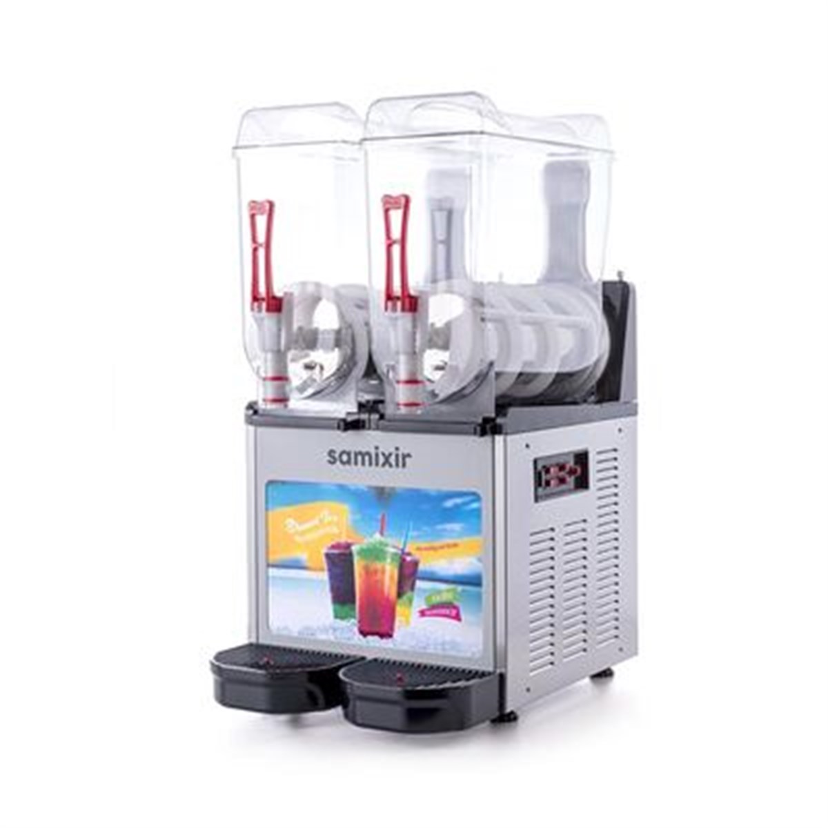 Samixir Slush Twin Allure Granita ve Meyve Suyu Dispenseri, 12+12 L, Inox