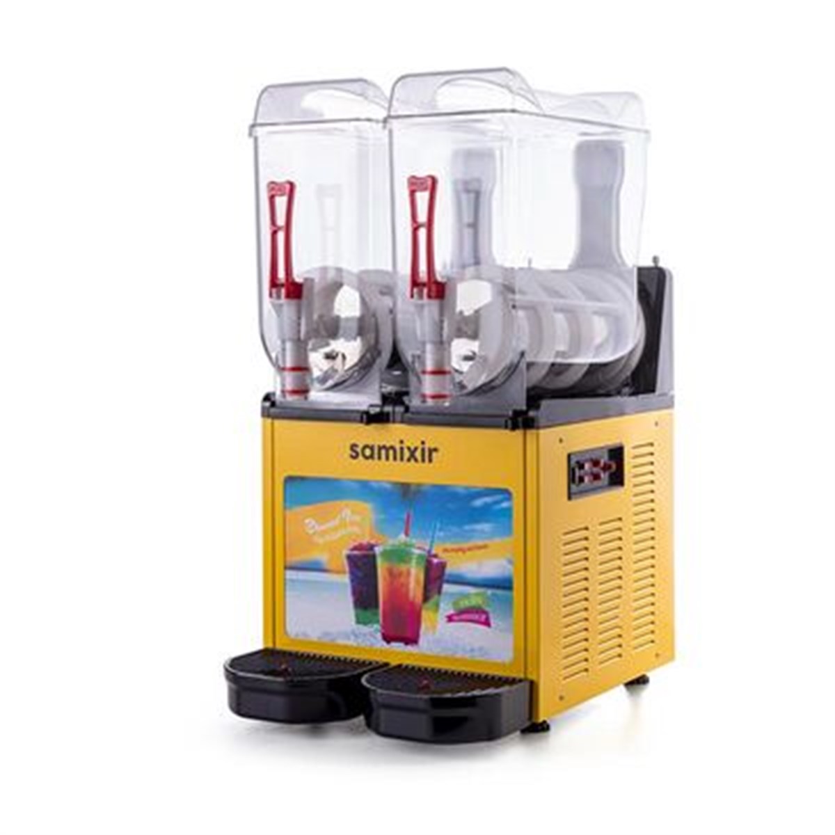 Samixir Slush Twin Allure Granita ve Meyve Suyu Dispenseri, 12+12 L, Sarı