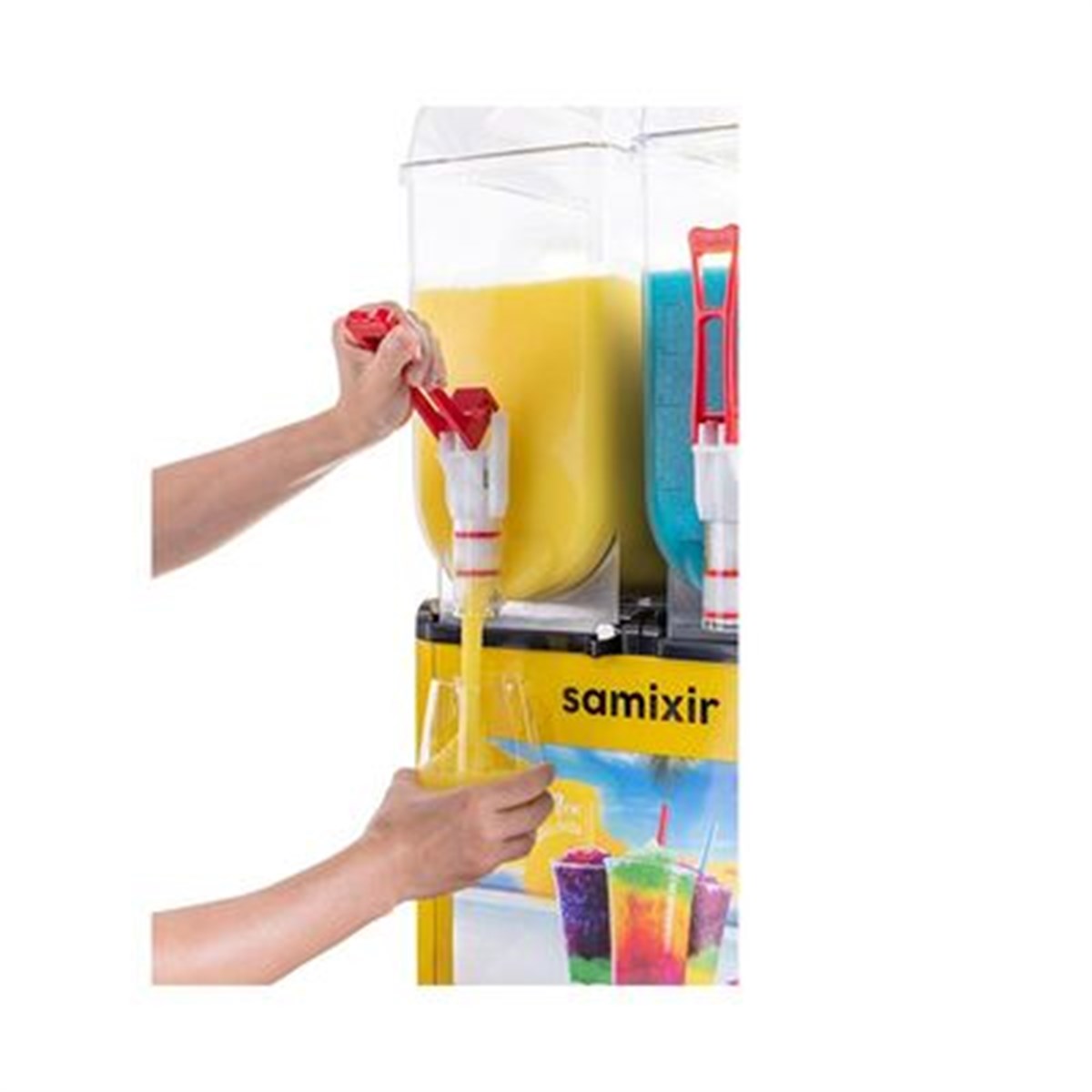 Samixir Slush Twin Allure Granita ve Meyve Suyu Dispenseri, 12+12 L, Sarı