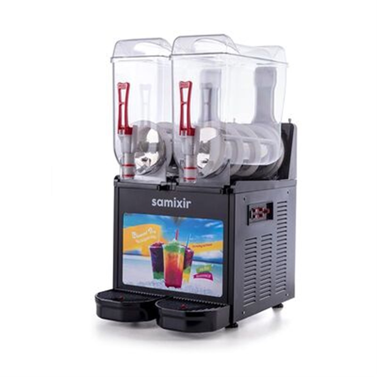 Samixir Slush Twin Allure Granita ve Meyve Suyu Dispenseri, 12+12 L, Siyah