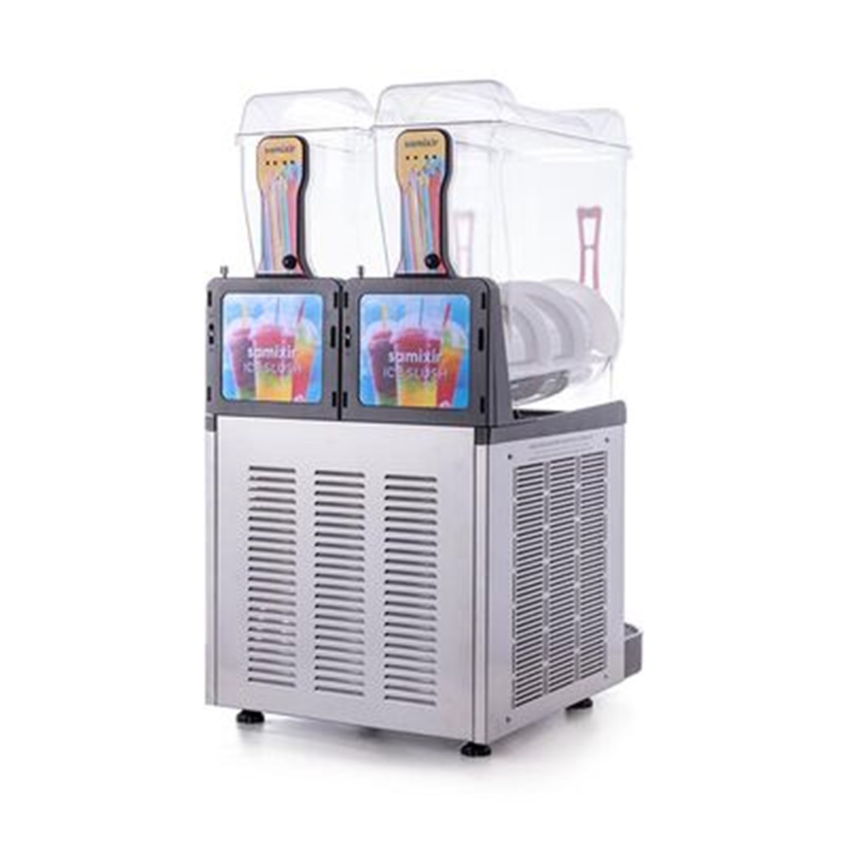 Samixir Slush Twin Allure Granita ve Meyve Suyu Dispenseri, 12+12 L, Inox