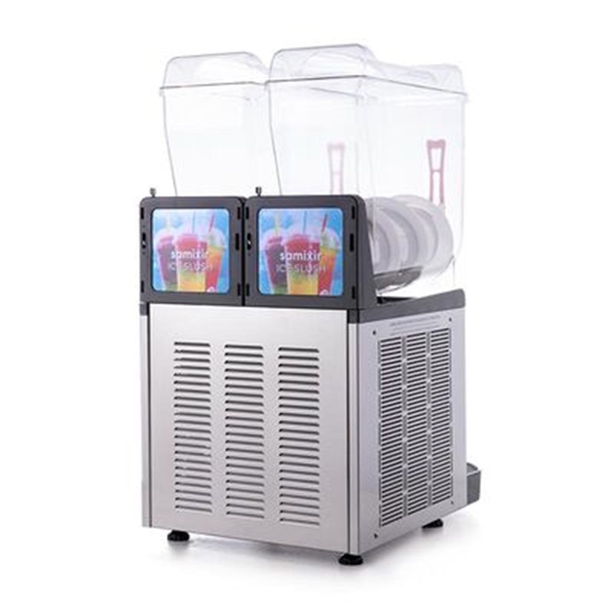 Samixir Slush Twin Granita ve Meyve Suyu Dispenseri, 12+12 L, Inox