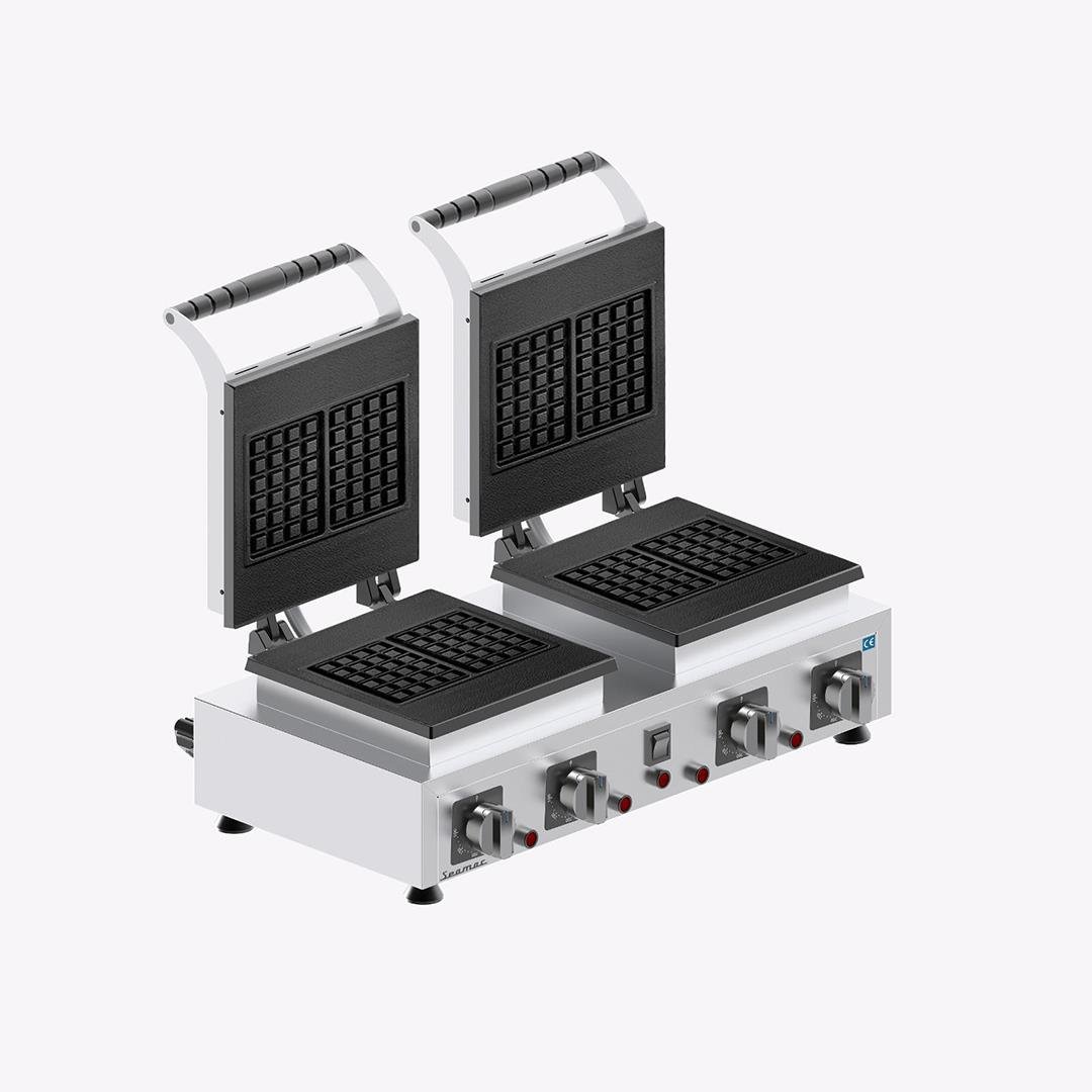 Seamac Kare Model Çiftli Waffle Makinesi