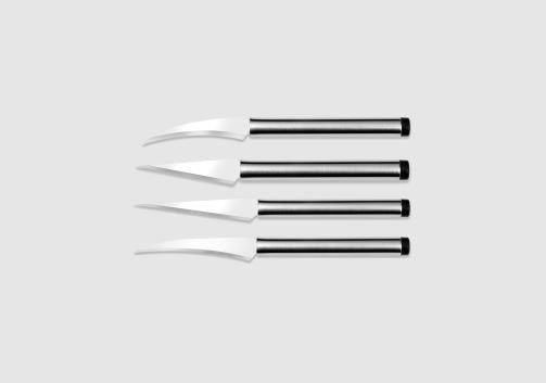 Sinerji Krom Saplı 4'lü Dekor Bıçak Seti
