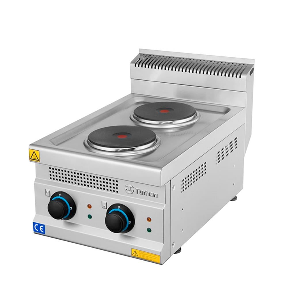 Turhan Çelik 2'li Elektrikli Set Üstü Ocak, CE Sertifikalı, 40 x 63 x 30 cm, TC.6OCE400