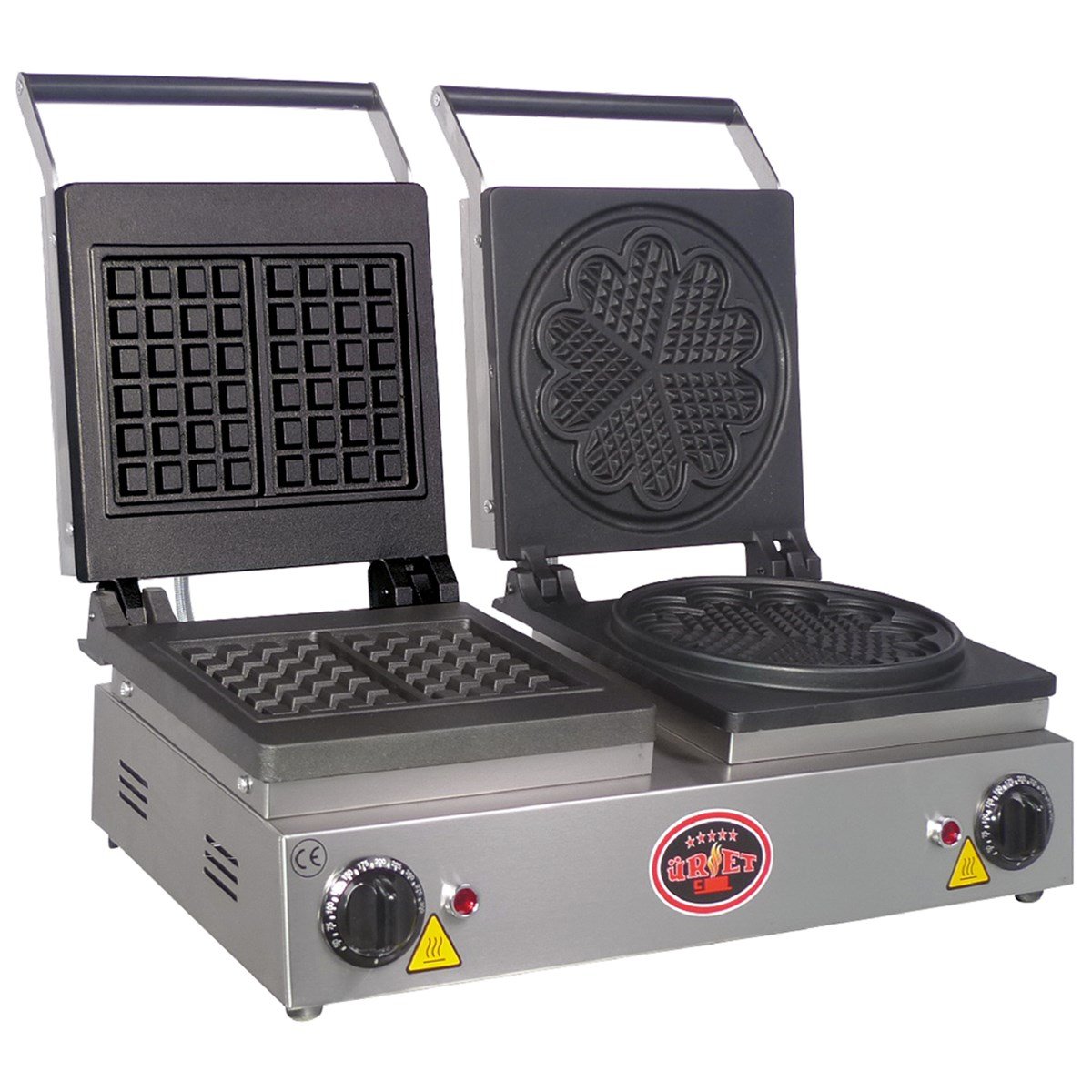 Üret Çifli Kare-Papatya Waffle Makinesi, Elektrikli