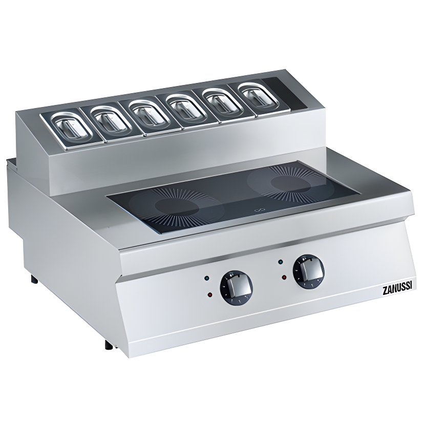 Zanussi 2'li Elektrikli Set Üstü Garnetür Üniteli İndüksiyonlu Ocak, 10 kW, 800x700x250 mm, 372023