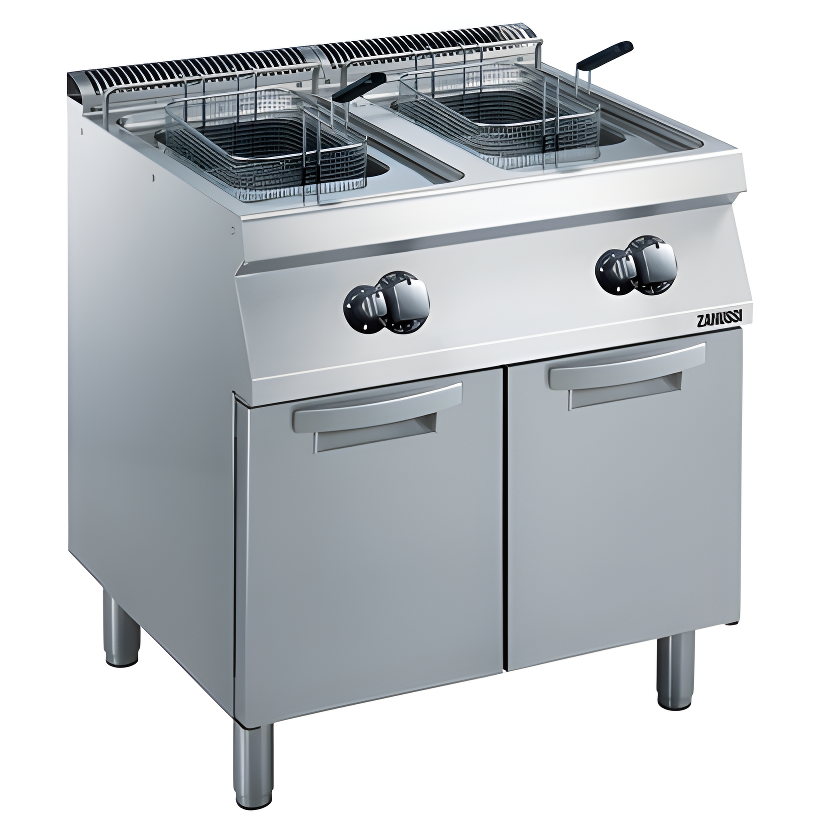 Zanussi Dolaplı Gazlı 15+15 Litre Endüstriyel Fritöz, 800x700x850, 372071