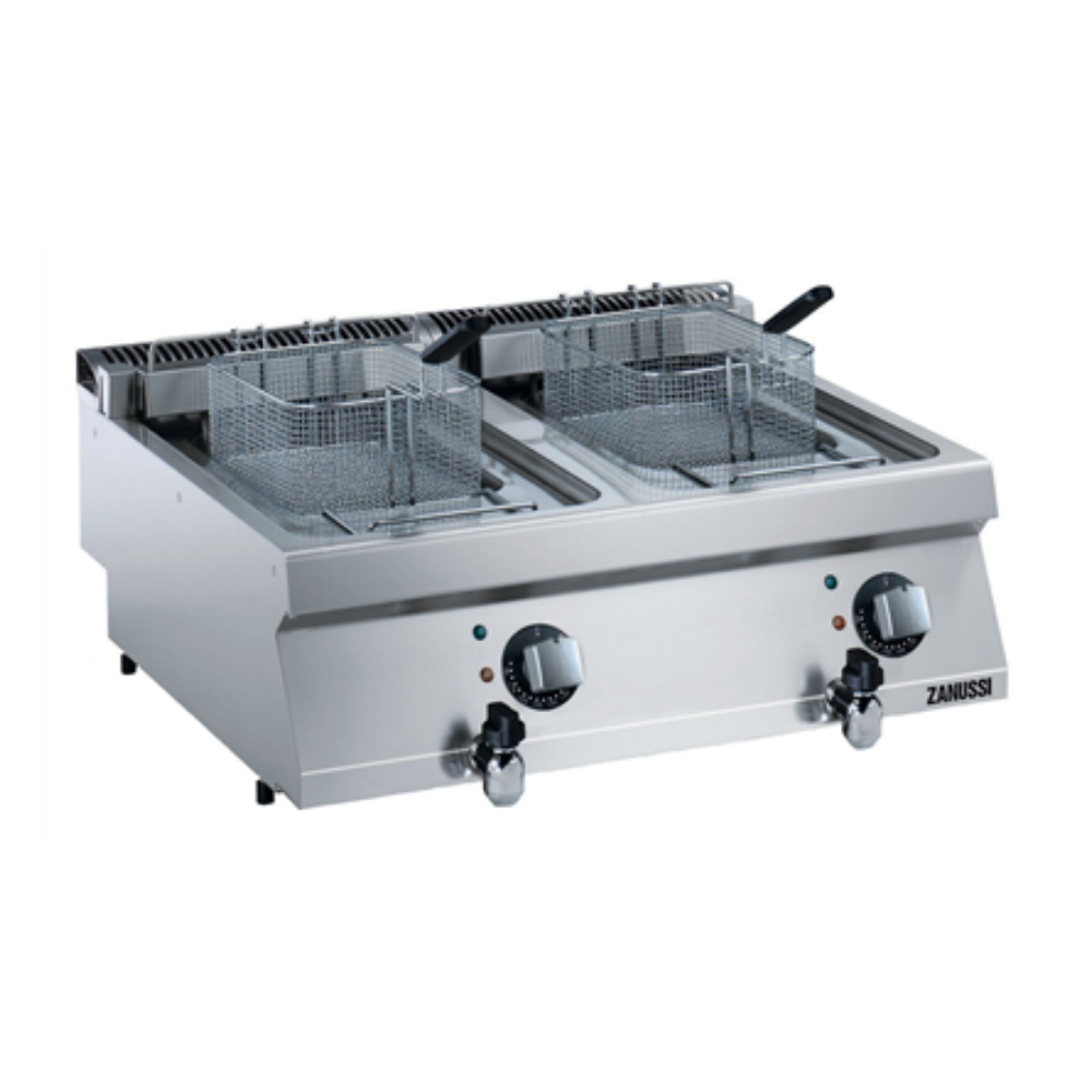 Zanussi Tahliye Vanalı Elektrikli 12+12 Litre Endüstriyel Fritöz, 800x700x250, 372080