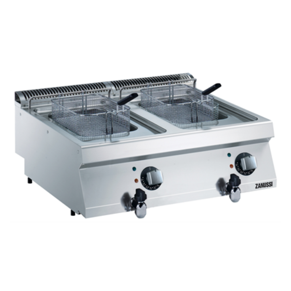 Zanussi Tahliye Vanalı Elektrikli 7+7 Litre Endüstriyel Fritöz, 800x700x250, 372076