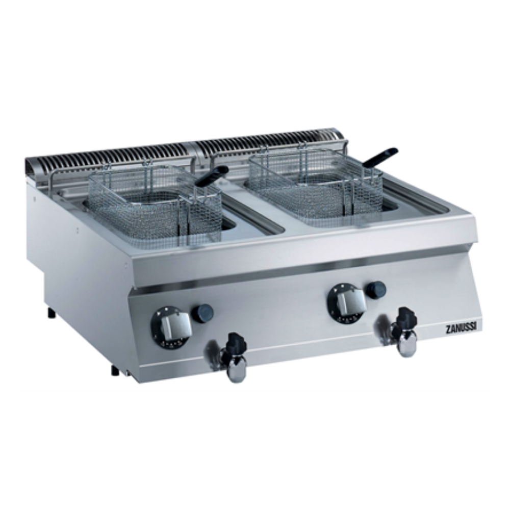 Zanussi Tahliye Vanalı Gazlı 7+7 Litre Endüstriyel Fritöz, 800x700x250, 372067