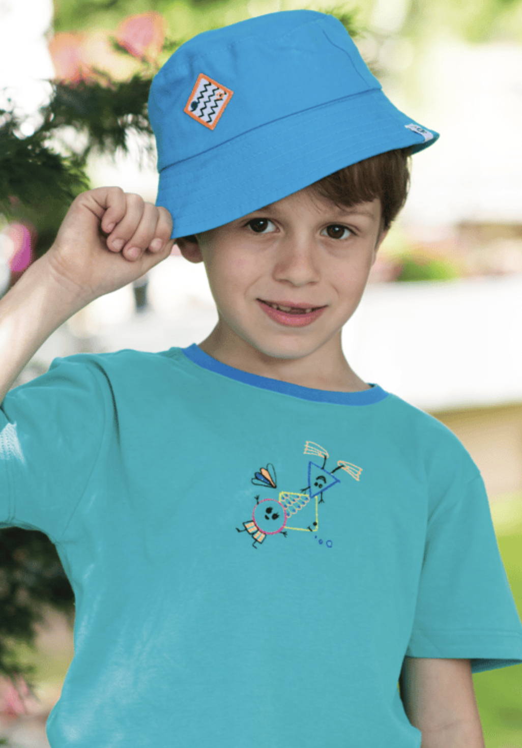 Happy Face Bucket Hat - Blue / 56 Cm
