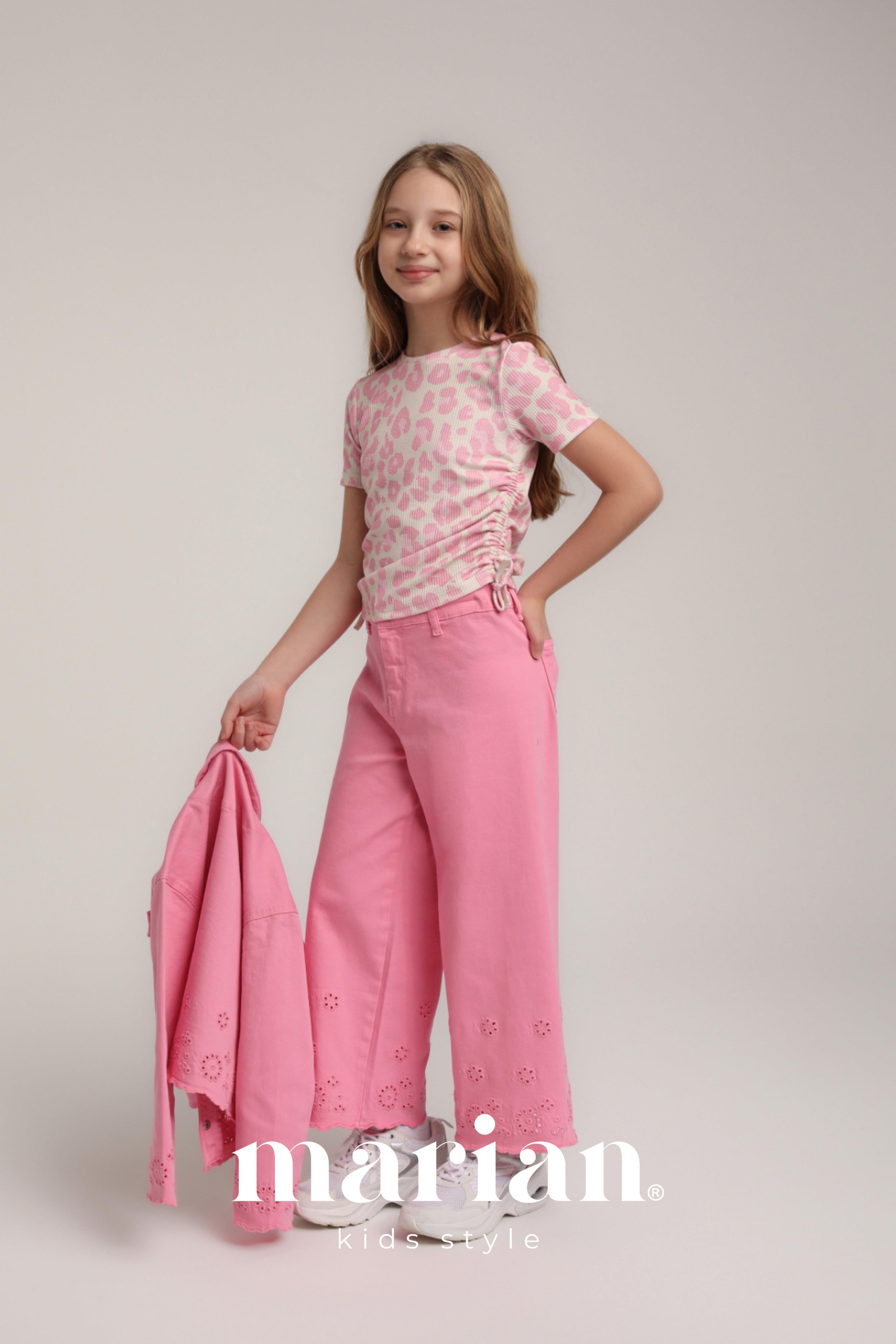 Kız Çocuk Pembe Kot Takım 