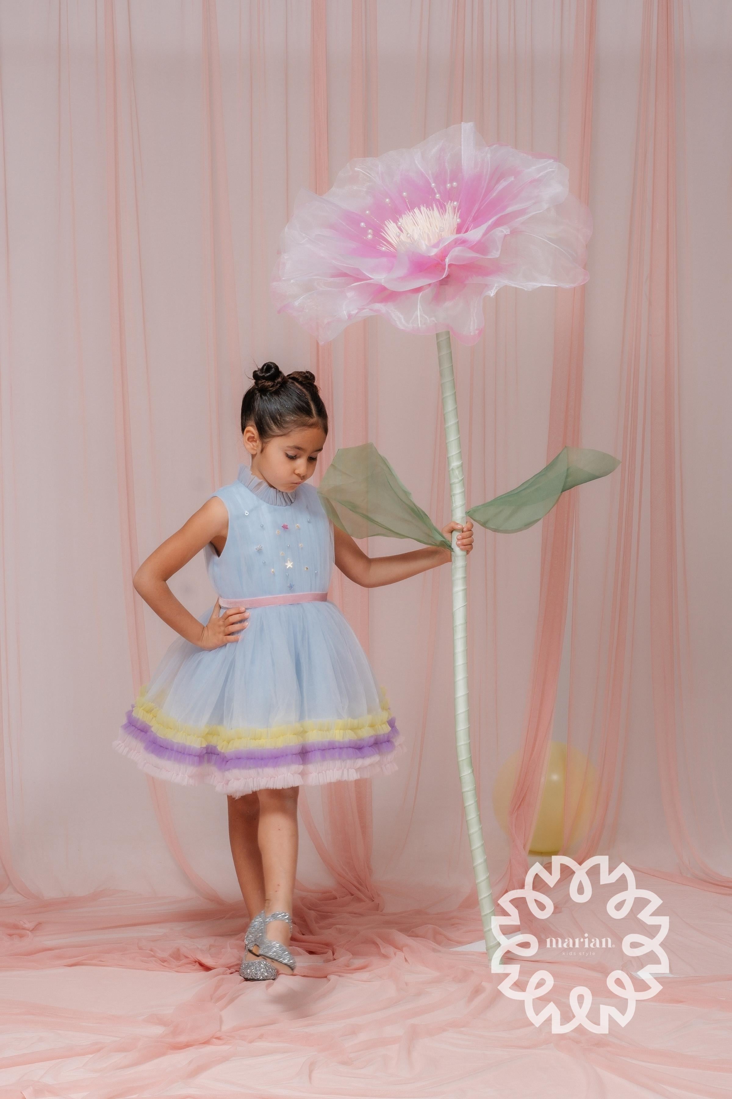 MARİAN CLOUDY DRESS - BLUE