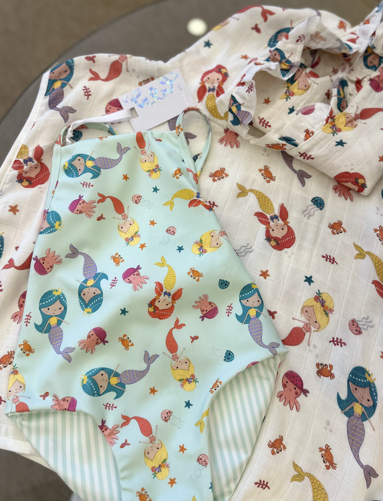 Mermaid Organik bambu müslin panço