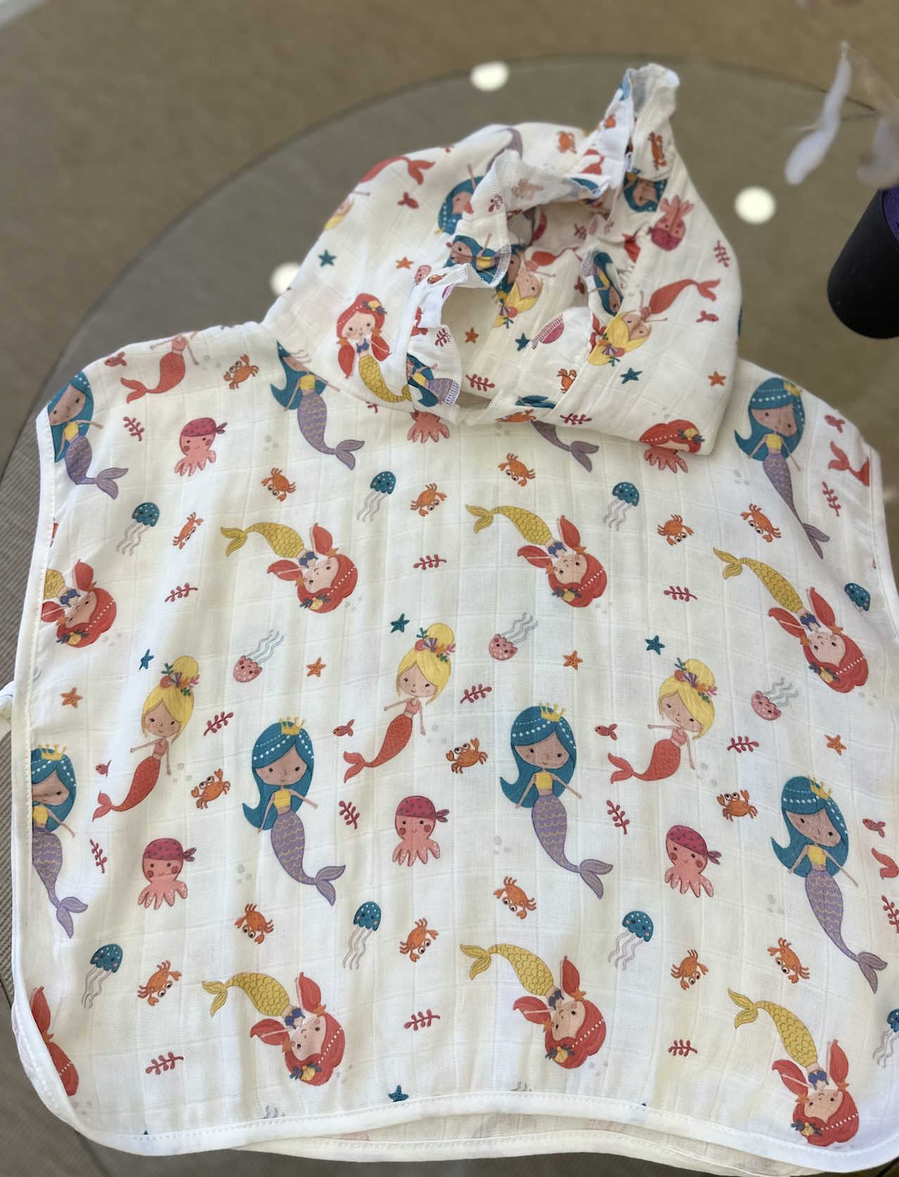 Mermaid Organik bambu müslin panço