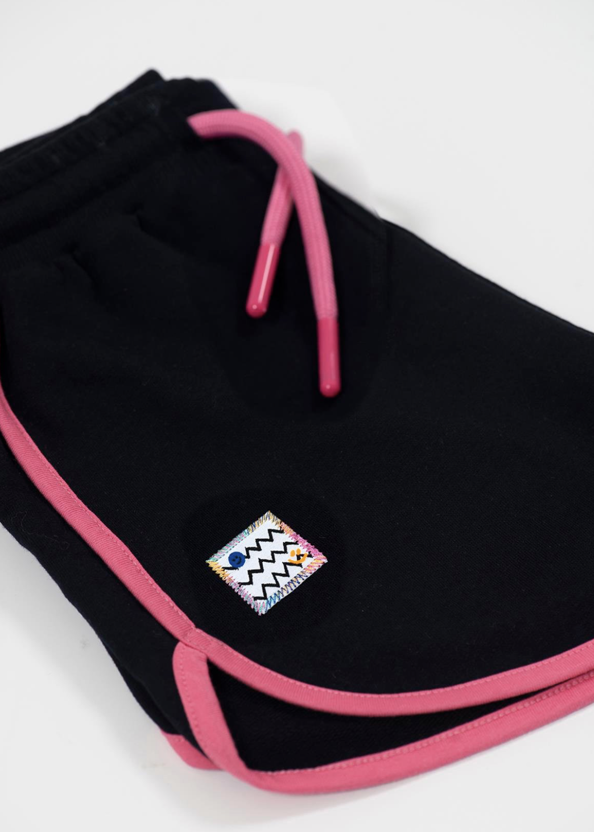 Retro Pink Striped Short - Navy Blue (Pink Cord)