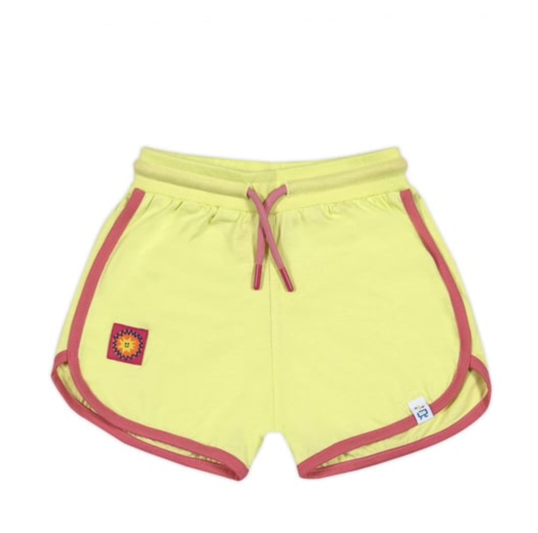 Retro Shorts - Lime with Pink Trim