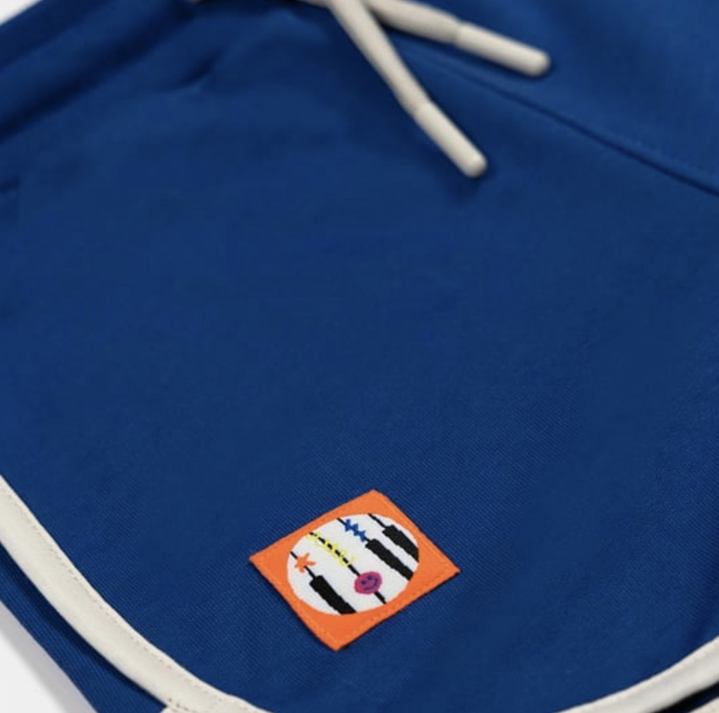 Retro Shorts - Navy Blue with Ecru Trim