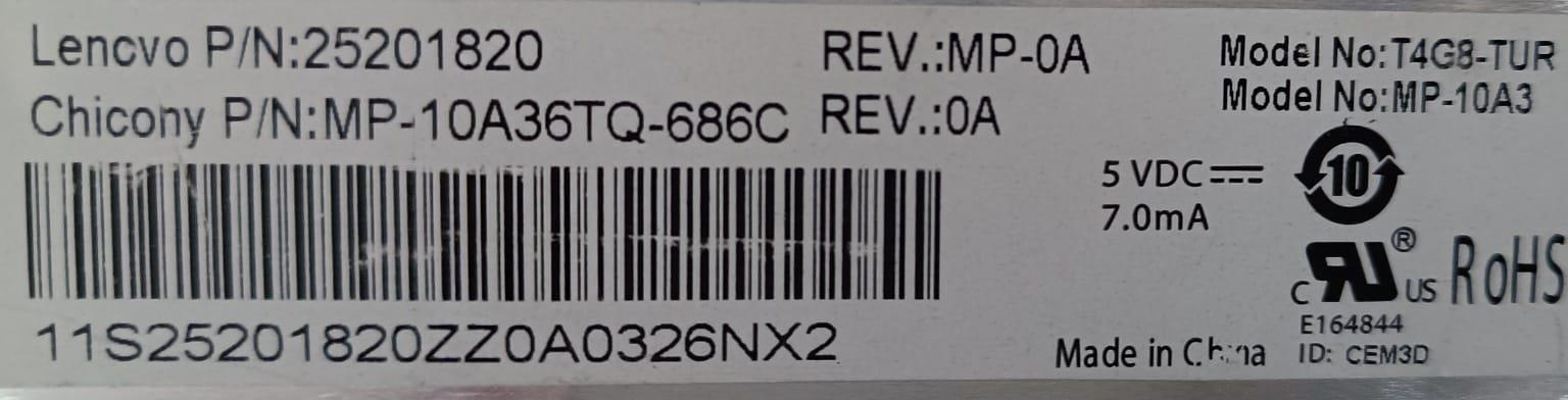 Klavye - Tuş TakımıLenovo T4g8-tur 25201820 Notebook Klavye STOK: