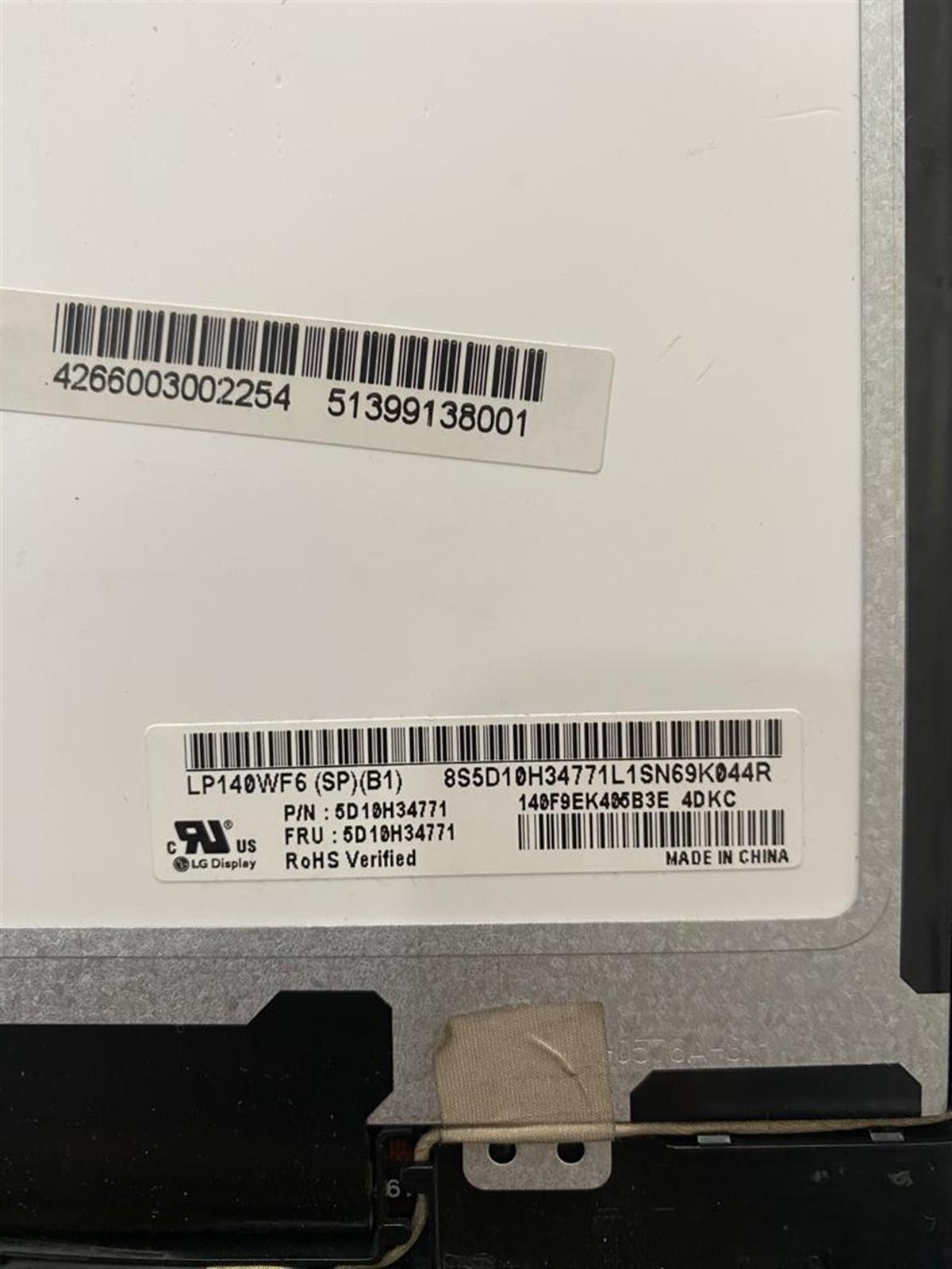 Lcd Ekran - PanelOrijinal Lenovo Yoga 510-14ISK DOKUNMATİK VE LCD PANEL  LP140WF6 (SP)(B1) 1920*1080 AZ KUSURLU Z91