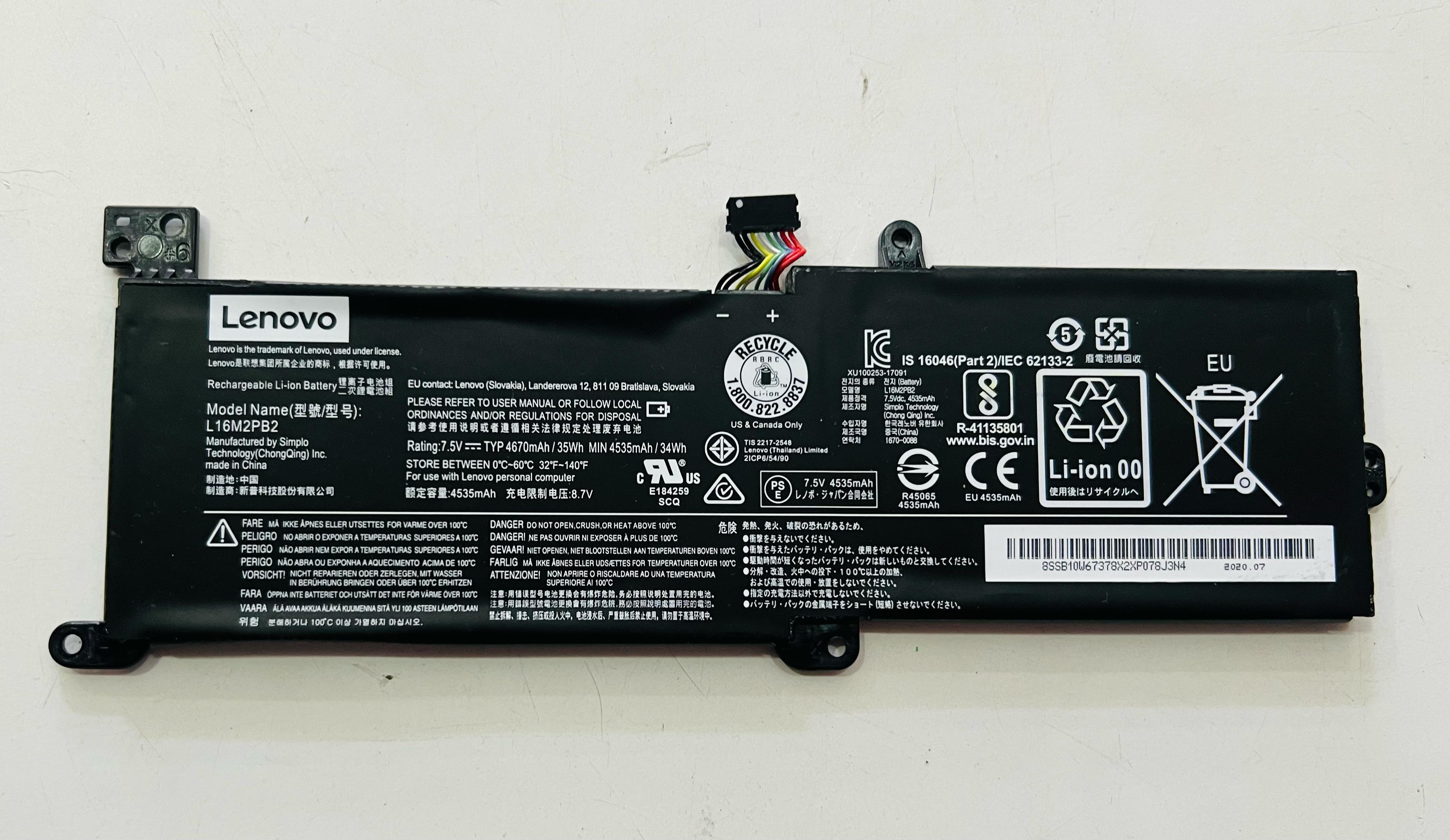 Batarya - PilORİJİNAL SORUNSUZ ÇIKMA LENOVO V15-ADA TYPE 82C7 BATARYA  MODEL KOD: L16M2PB2 STOK: Z65