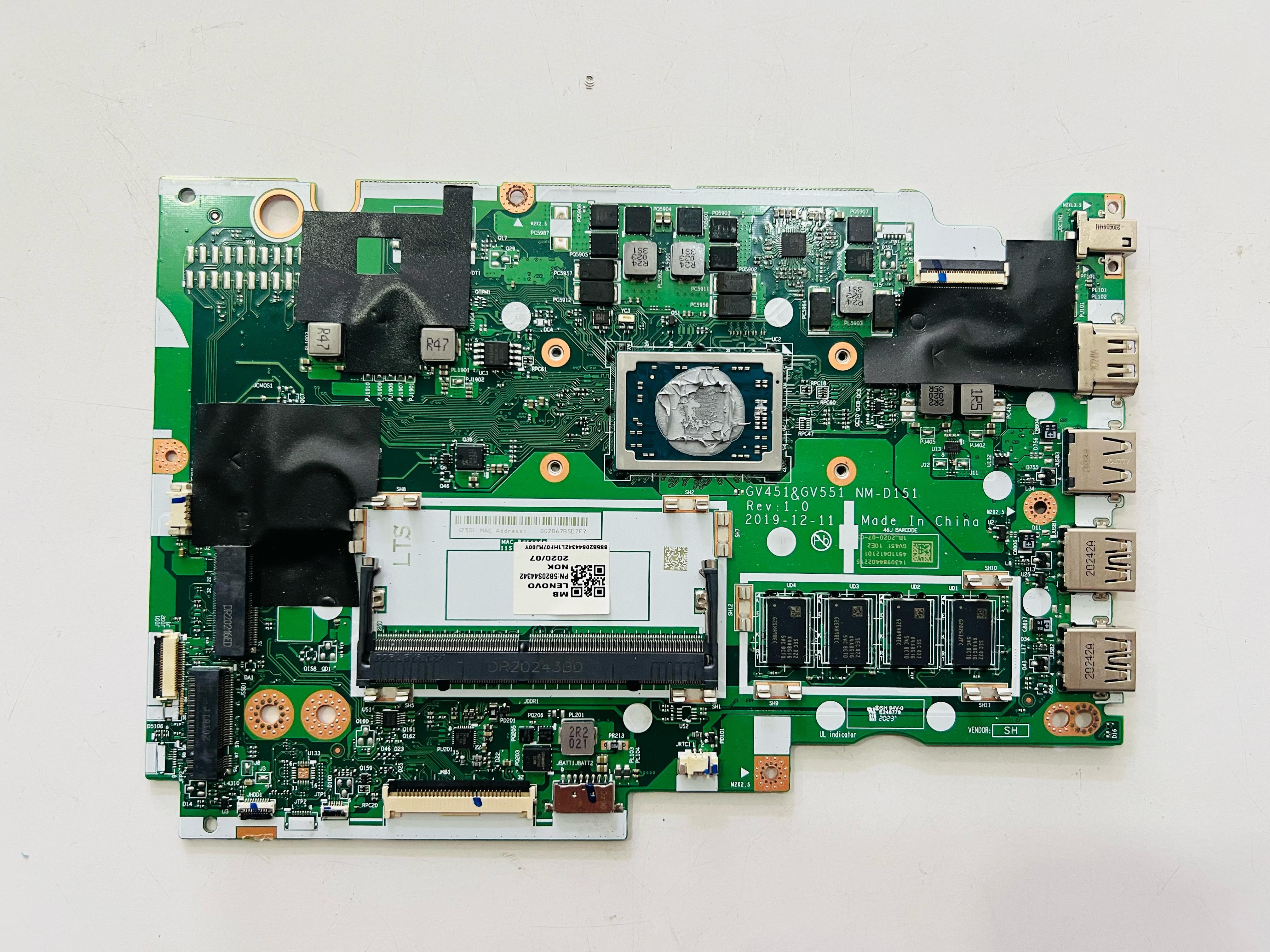 AnakartlarORİJİNAL (İŞLEMSİZ - ARIZALI-MAVİ EKRAN HATASI) LENOVO V15-ADA TYPE 82C7 GV451&GV551 NM-D151 STOK: Z65