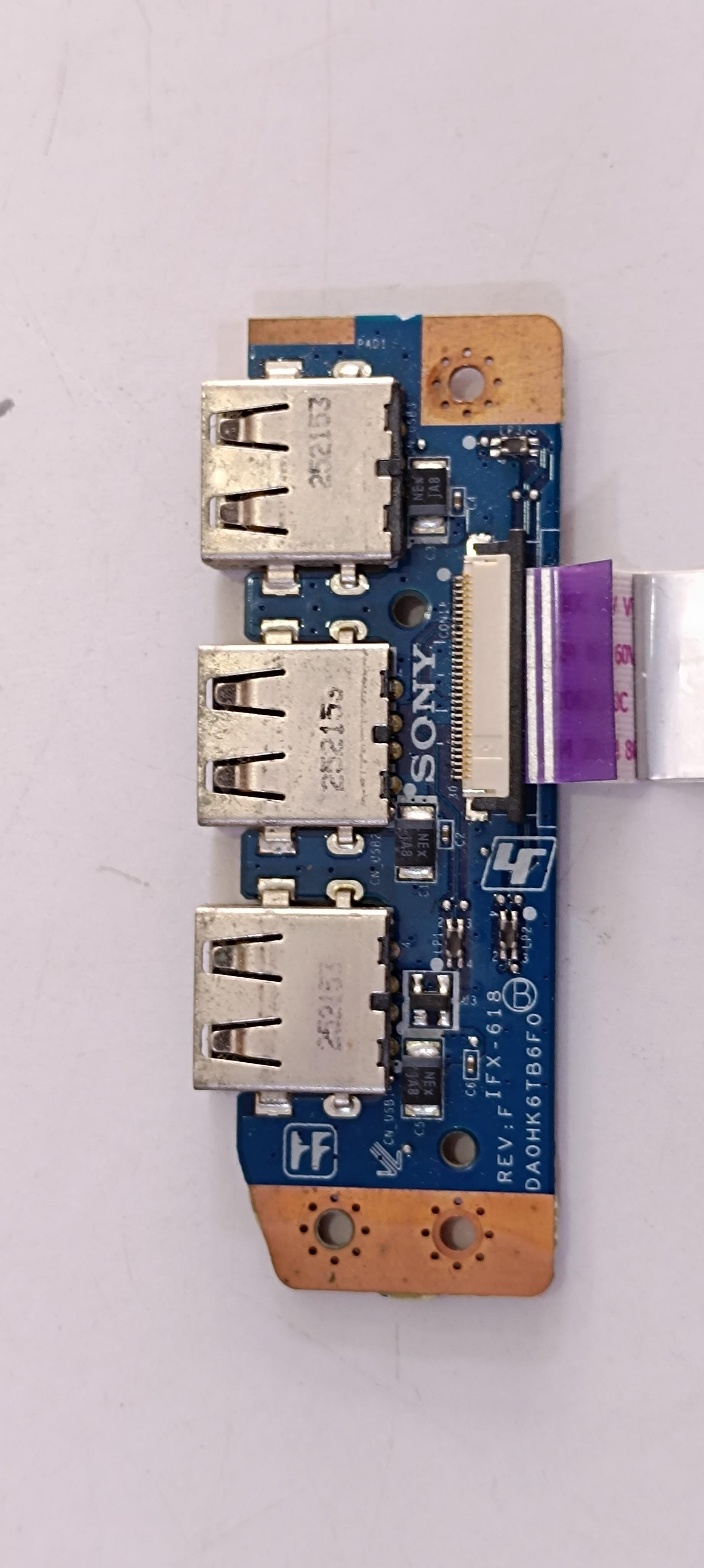 USB - AUX BoardSONY SVE151G17M USB BOARD SVE1513U1ESI USB BOARD IFX-618 DA0HK6TB6F0  USB SOKET KART Stok:Z17