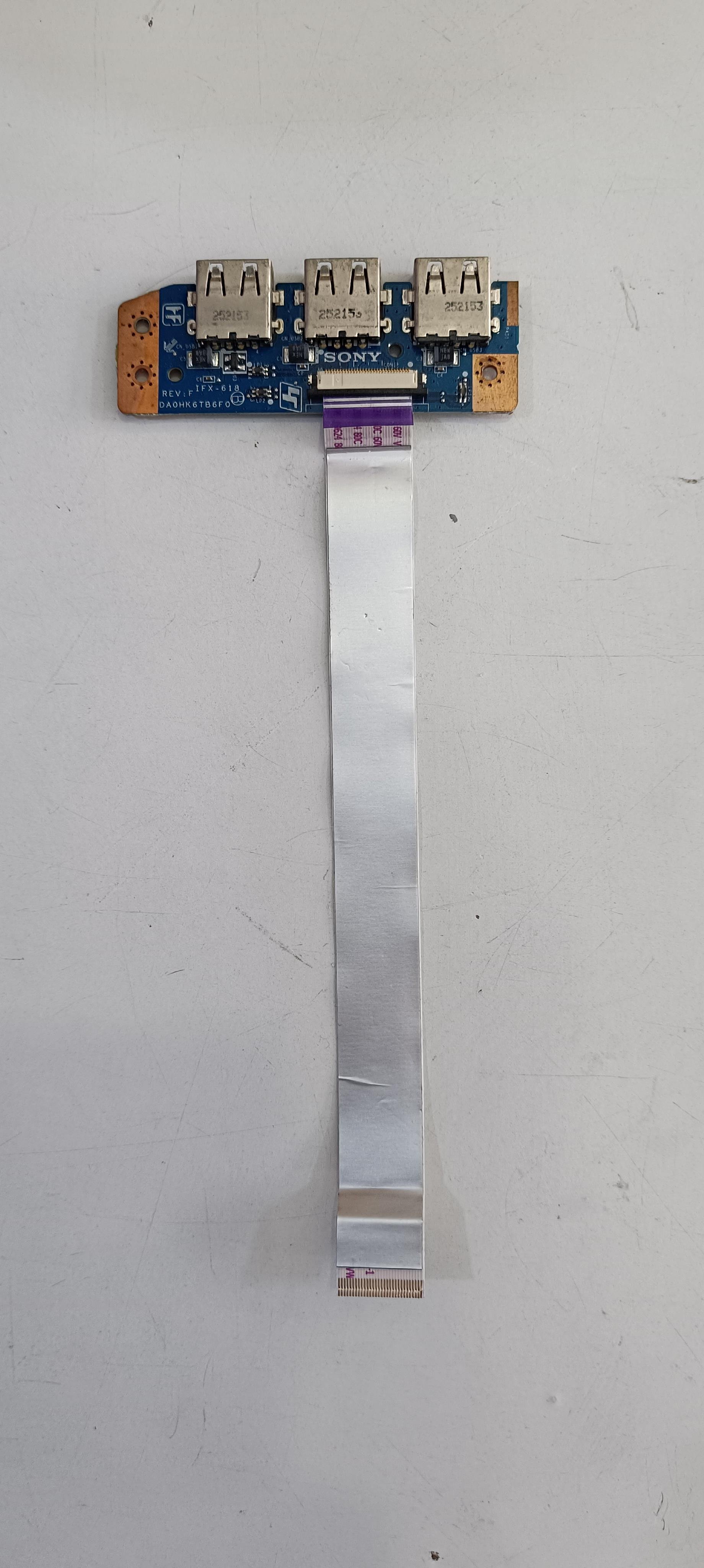 USB - AUX BoardSONY SVE151G17M USB BOARD SVE1513U1ESI USB BOARD IFX-618 DA0HK6TB6F0  USB SOKET KART Stok:Z17