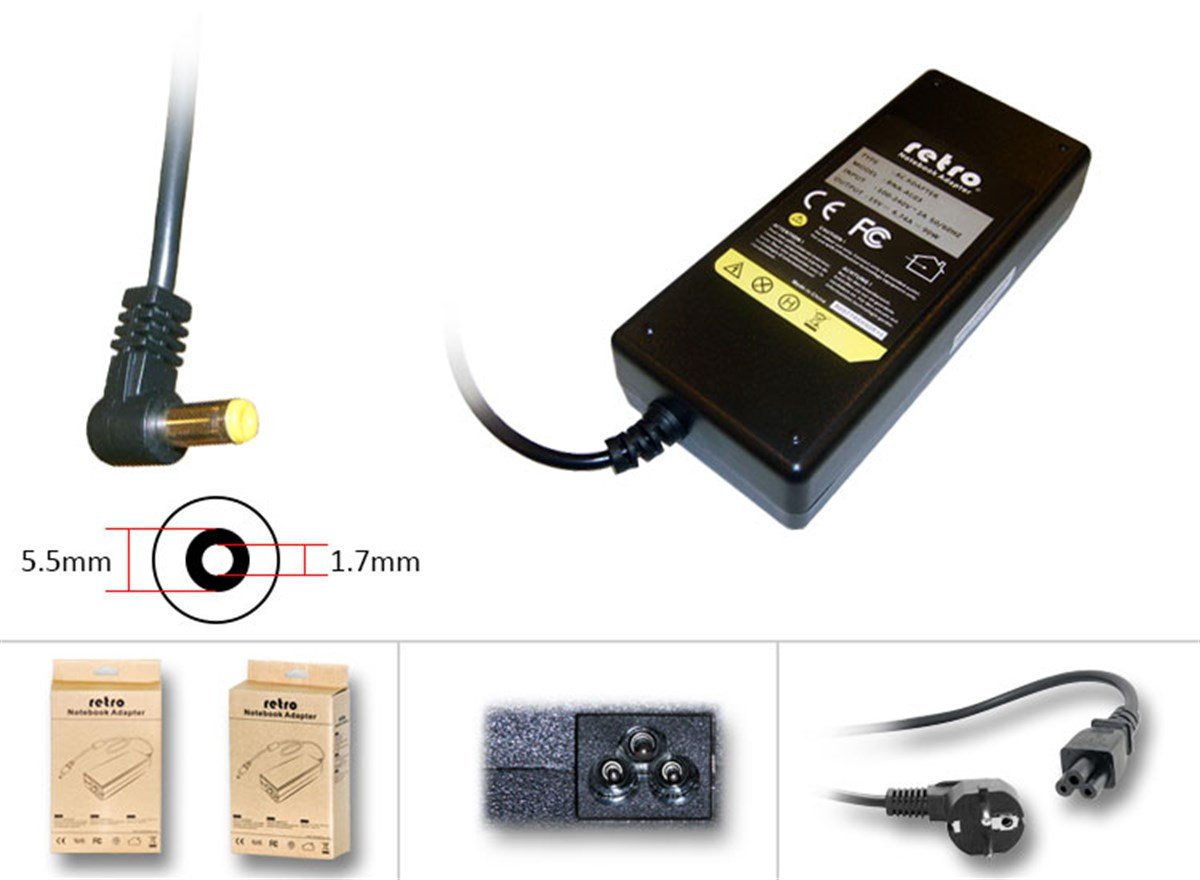 RETRO Acer Aspire, Packard Bell EasyNote 90W Notebook Adapt�r RNA-AC03