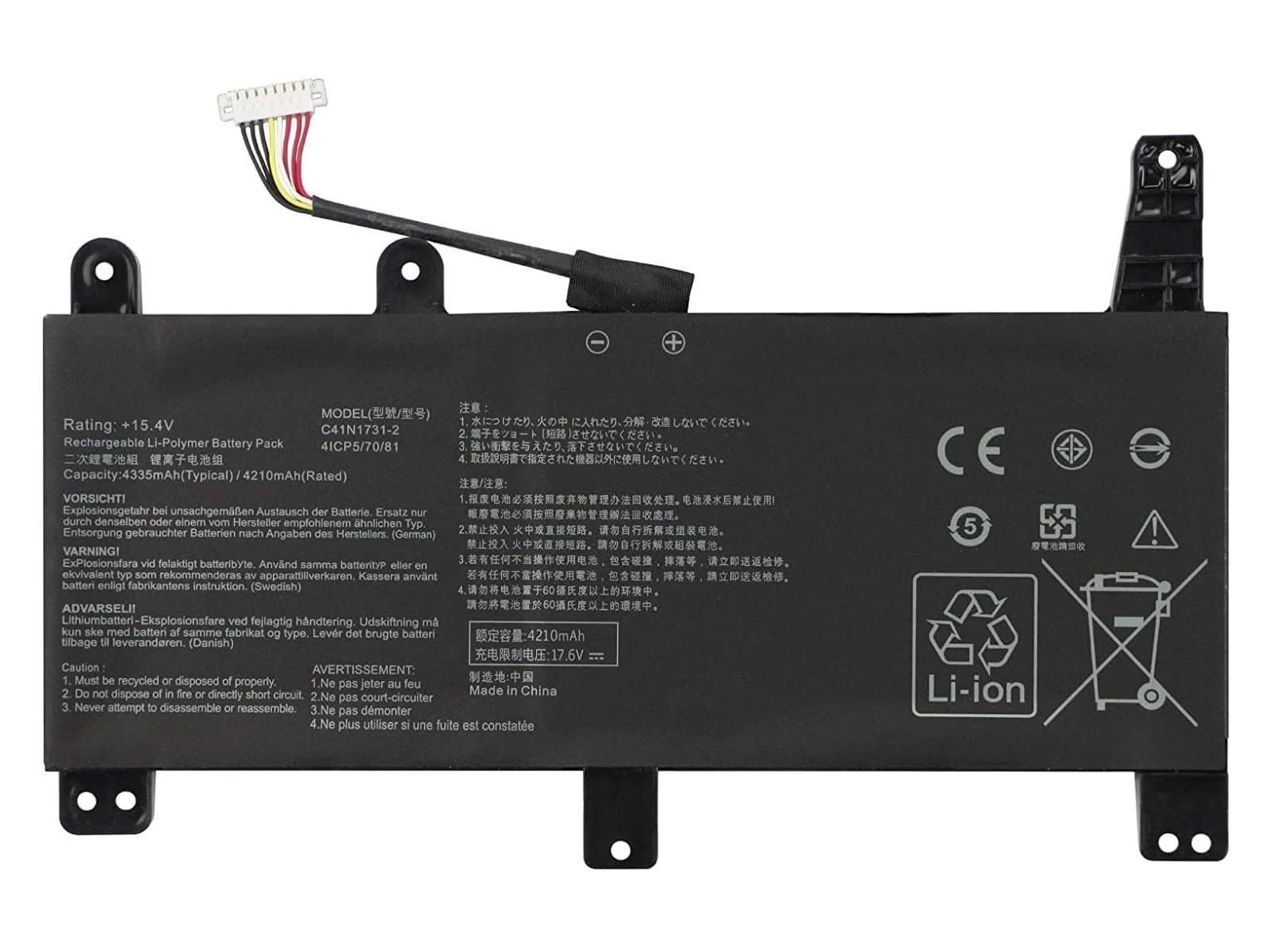 RETRO Asus C41N1731 Notebook Bataryası - Ver.3