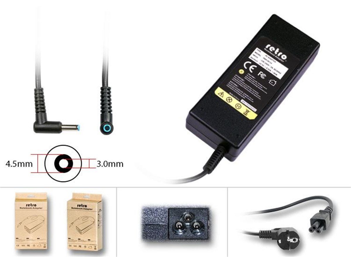 RETRO Hp Compaq 90W Pinli U� 4.5mm Notebook Adapt�r RNA-HC13