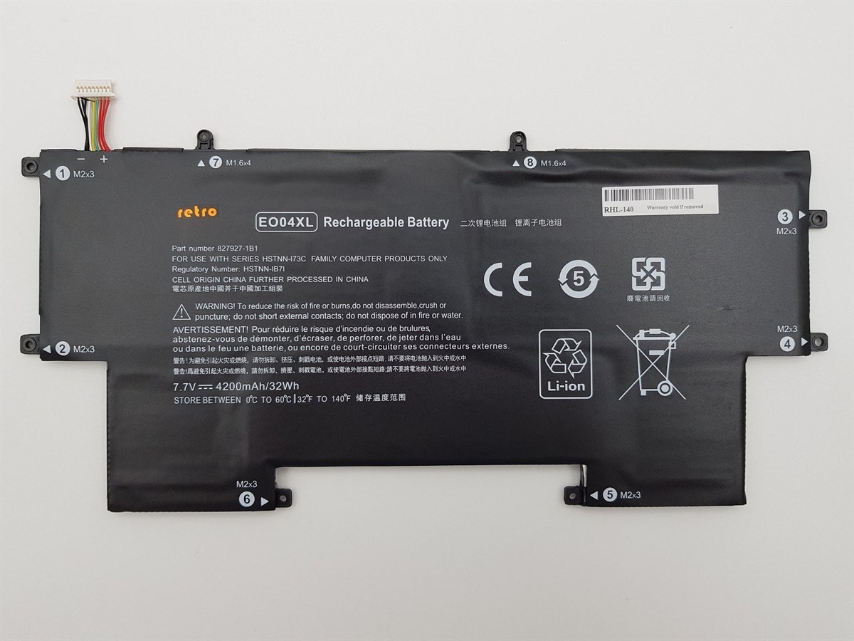 RETRO Hp EliteBook Folio G1, EO04XL Notebook Bataryas� - Ver.1 (Beyaz Soket)