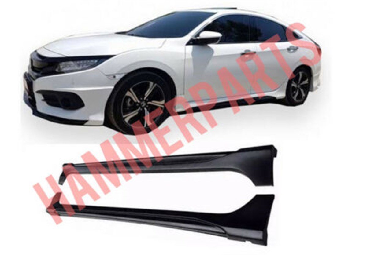 2015 2020 For Honda Civic Sedan 4 Dr Fc5 Turbo Style ABS Plastic PP Side Skirts