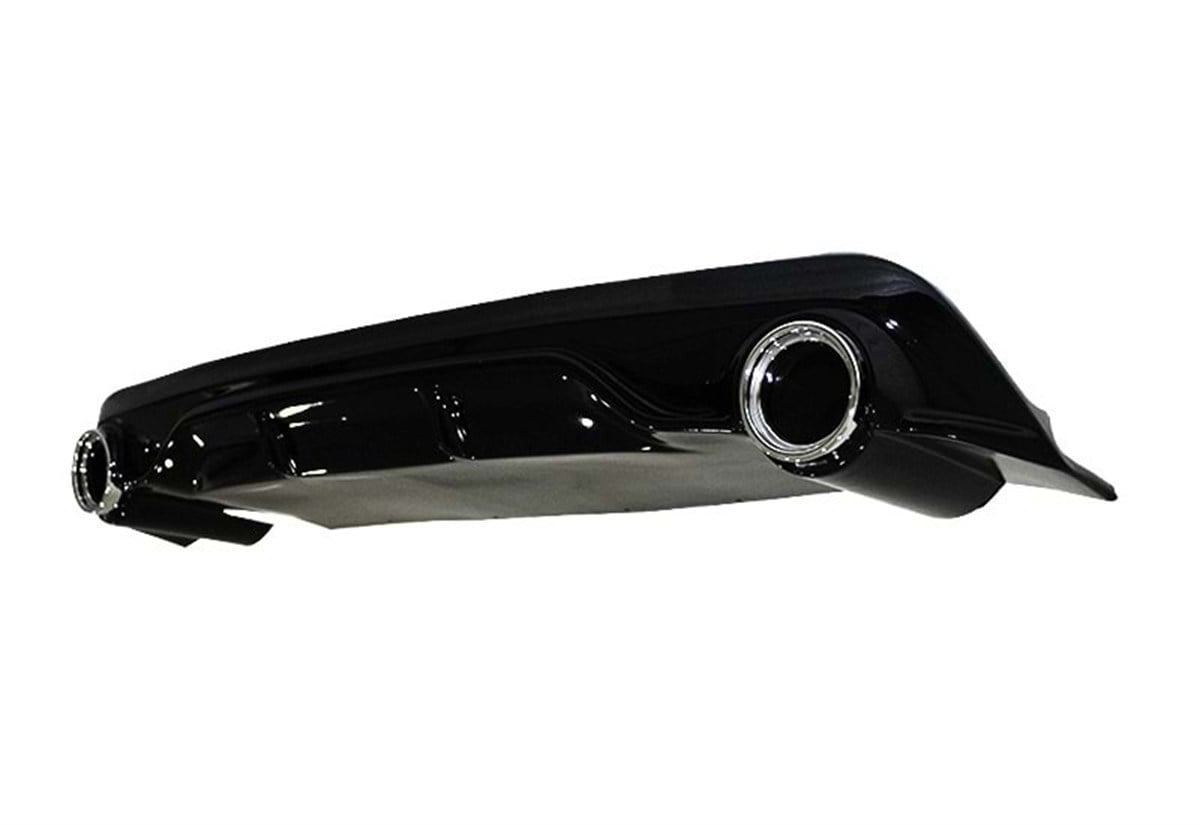 308 Race Rear Diffuser With 2 Chrome Exhaust Tips Piano Black Vacuum Plastic  2012-2018 2013 Later  T9 - T9 FL