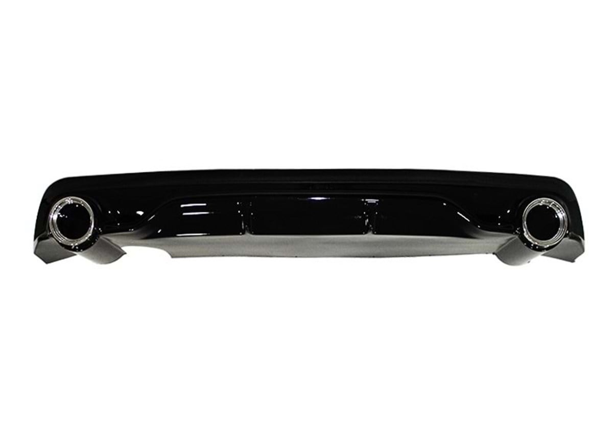 308 Race Rear Diffuser With 2 Chrome Exhaust Tips Piano Black Vacuum Plastic  2012-2018 2013 Later  T9 - T9 FL