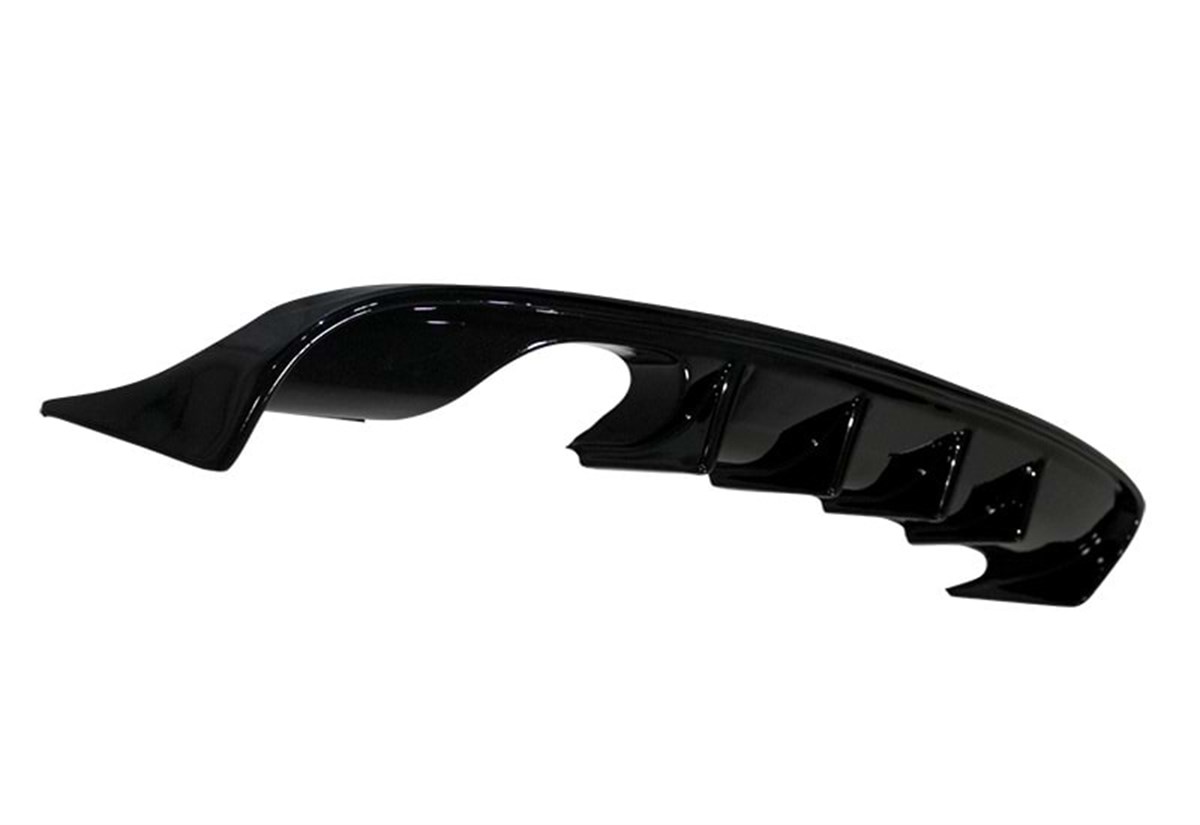 A3 8P S3 Style Rear Diffuser Piano Black Left Dual Outputs Vacuum Plastic  2008-2010 2008-2012  8P FL (4 Kapı) stndrt