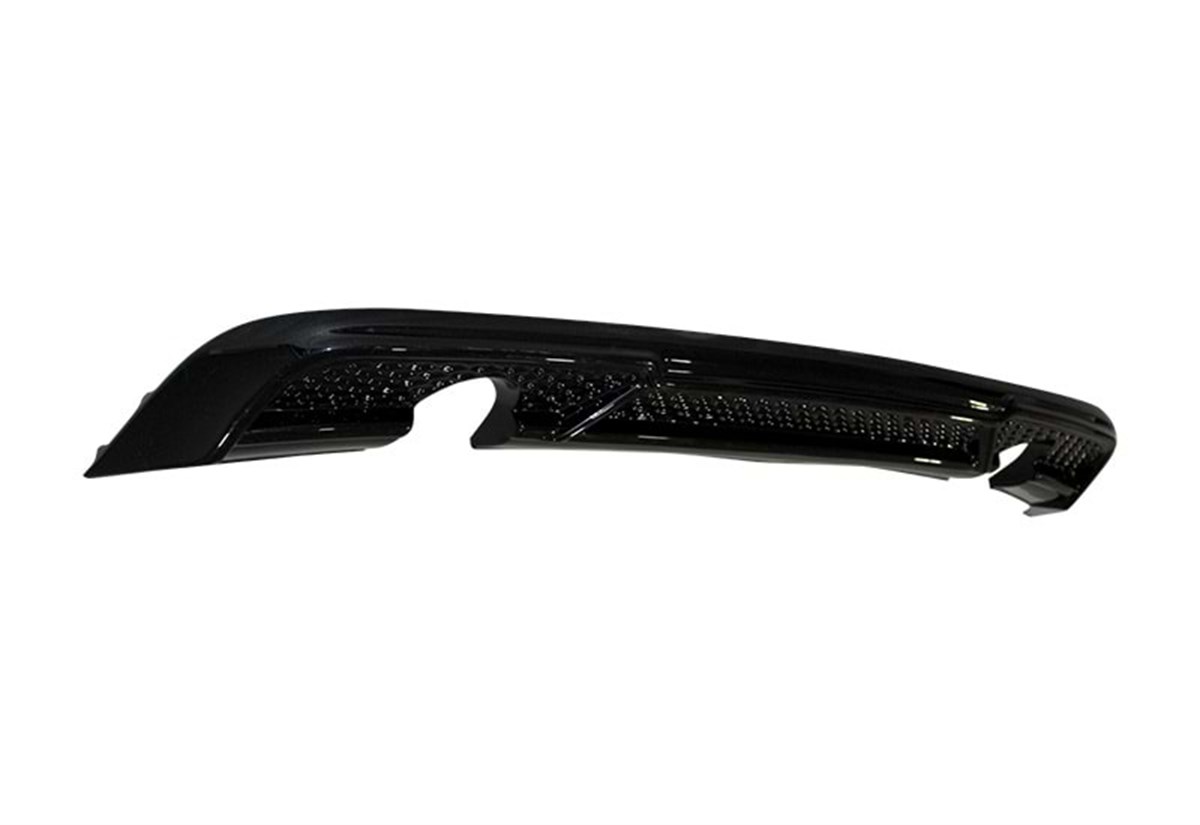 A3 8V FL S3 Rear Diffuser Left and Right Single Output Piano Black Vacuum  2017-2019 8V FL (2-4 door HB- Standart Tmp)