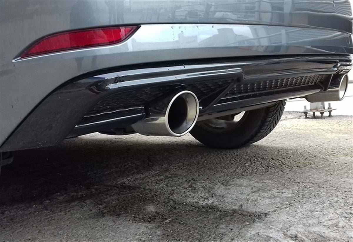 A3 8V FL S3 Rear Diffuser Left and Right Single Output Piano Black Vacuum  2017-2019 8V FL (2-4 door HB- Standart Tmp)