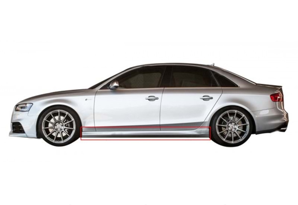 A4 B8 RS4 Model Side Skirts Raw Surface Vacuum Plastic  2008-2015 B8 - B8 FL