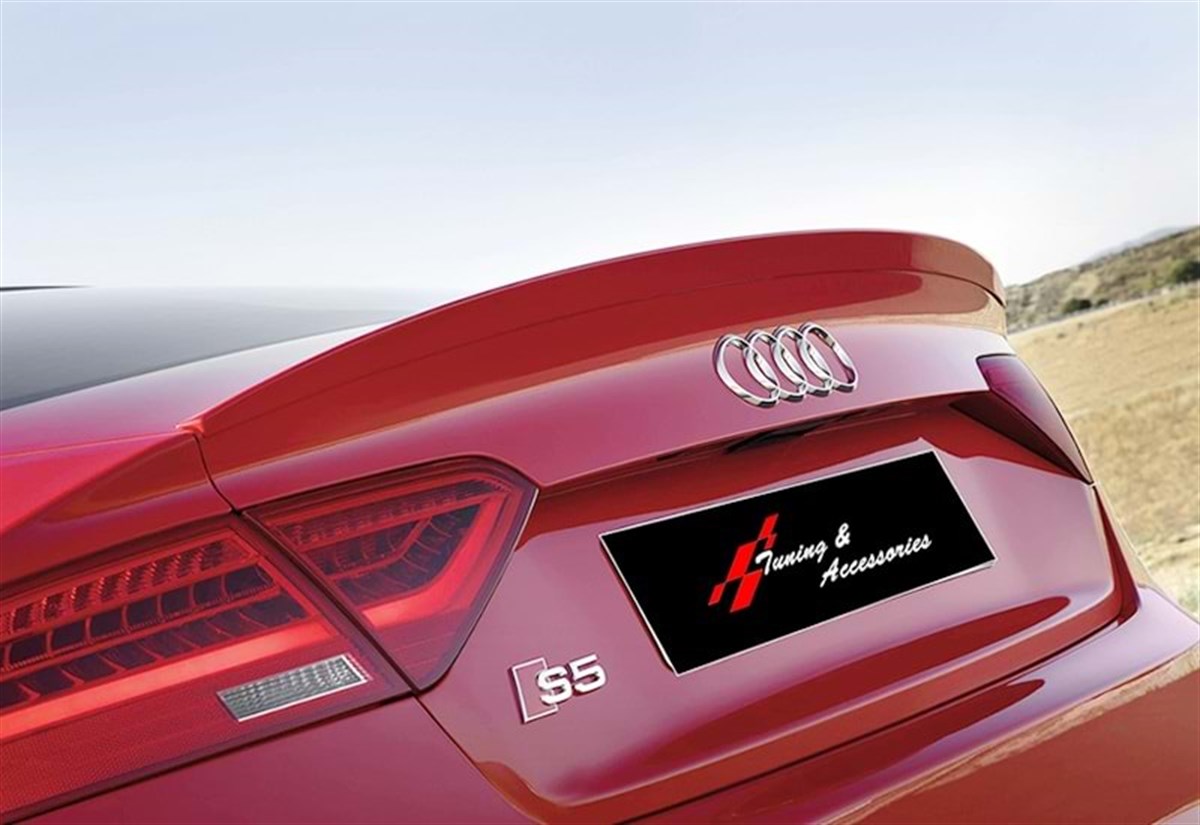 A5 B8 S5 Rear Trunk Spoiler Piano Black Vacuum Plastic  2007-2016 (4 Doors)