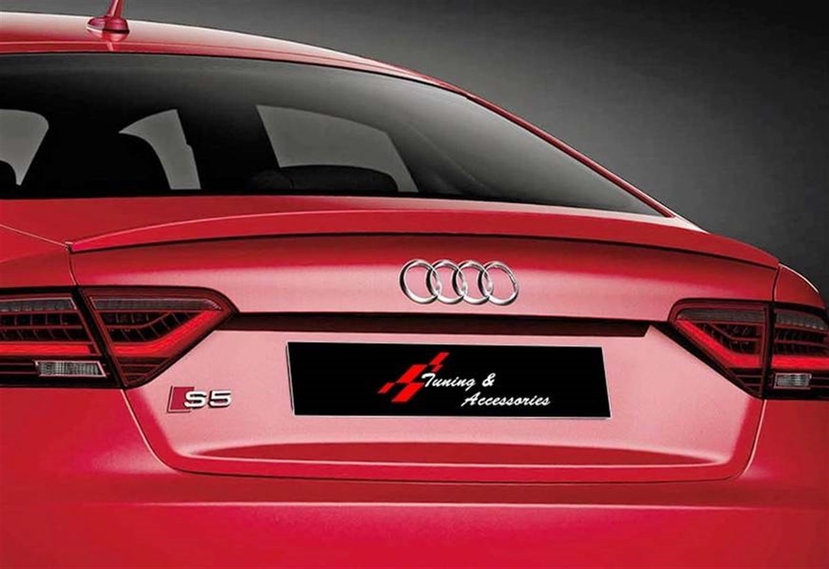 A5 B8 S5 Rear Trunk Spoiler Piano Black Vacuum Plastic  2007-2016 (2 Door) 2007-2016  B8 - B8 FL (2 Door)