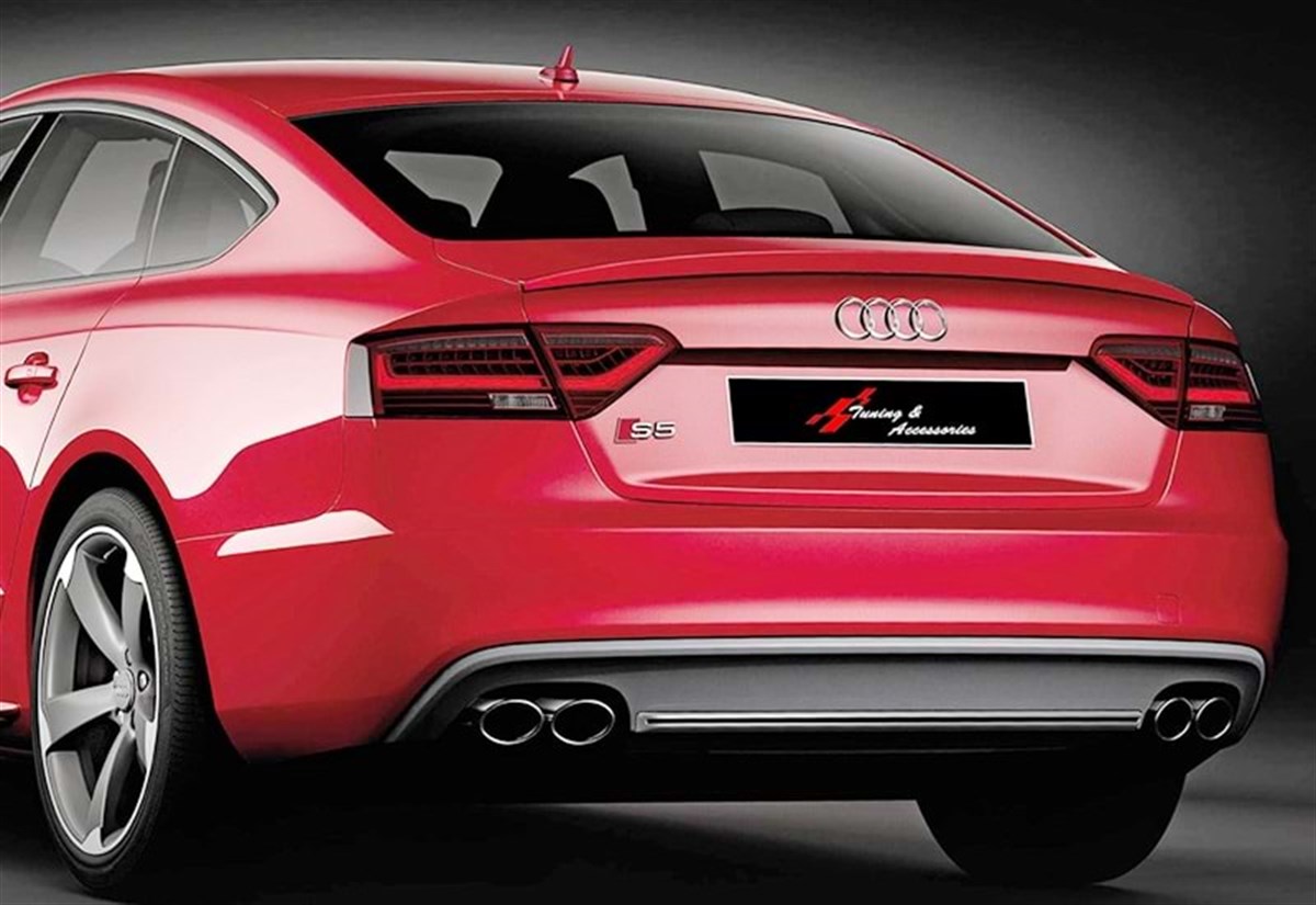 A5 B8 S5 Rear Trunk Spoiler Piano Black Vacuum Plastic  2007-2016 (4 Doors)